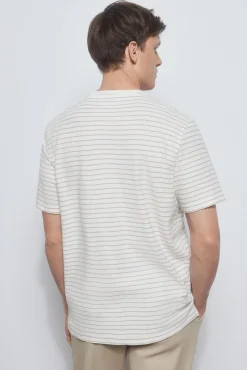 Camiseta piqué rayas con bolsillo