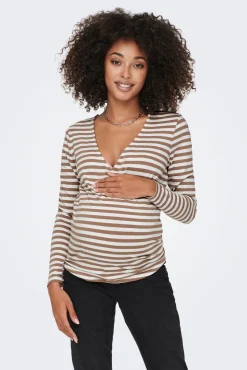 Camiseta premamá de cierre cruzado y cuello V