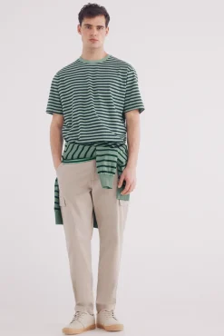 Camiseta rayas estampada