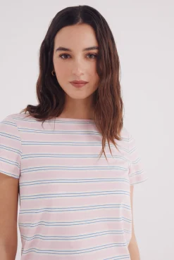 Camiseta semi entallada cuello barco