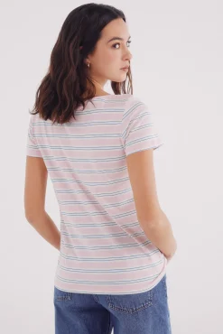 Camiseta semi entallada cuello barco