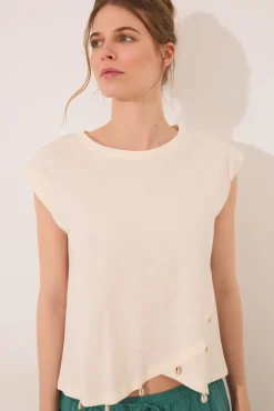 Camiseta sin mangas 100% algodón blanca
