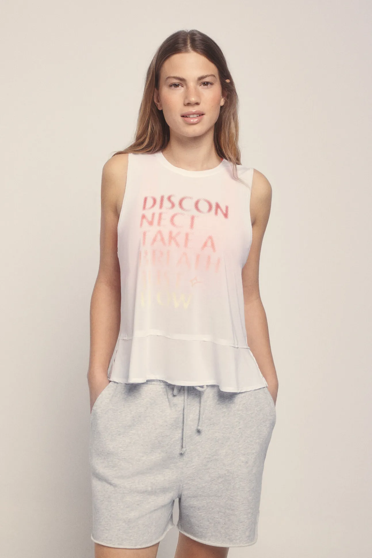 Camiseta sin mangas halter blanca