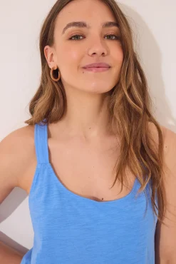 Camiseta tirantes 100% algodón azul