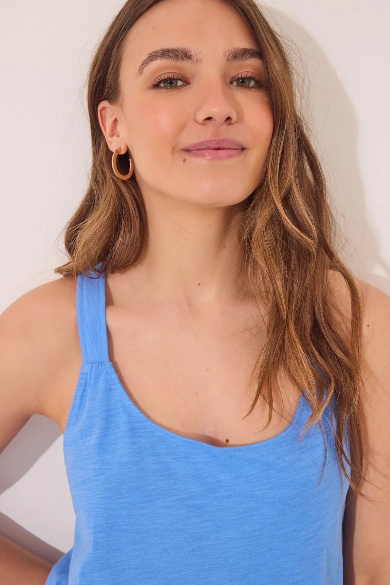 Camiseta tirantes 100% algodón azul