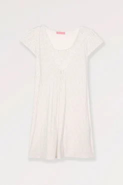 Camisón de lactancia con manga corta y lunares