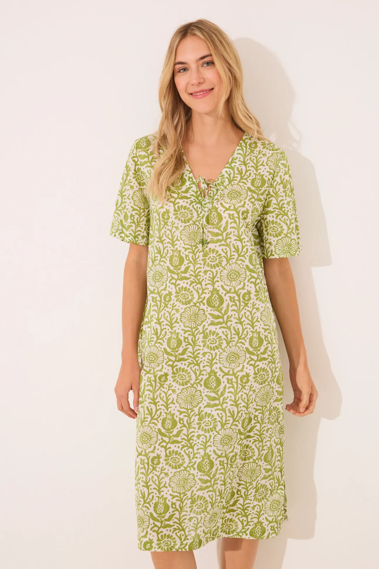 Camisón floral algodón estampado