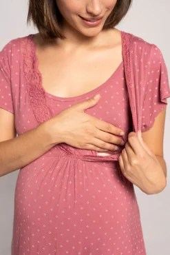 Camisón Lactancia Con Print Corbatero
