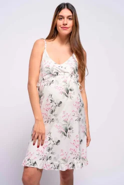 Camisón lactancia tirantes de flores