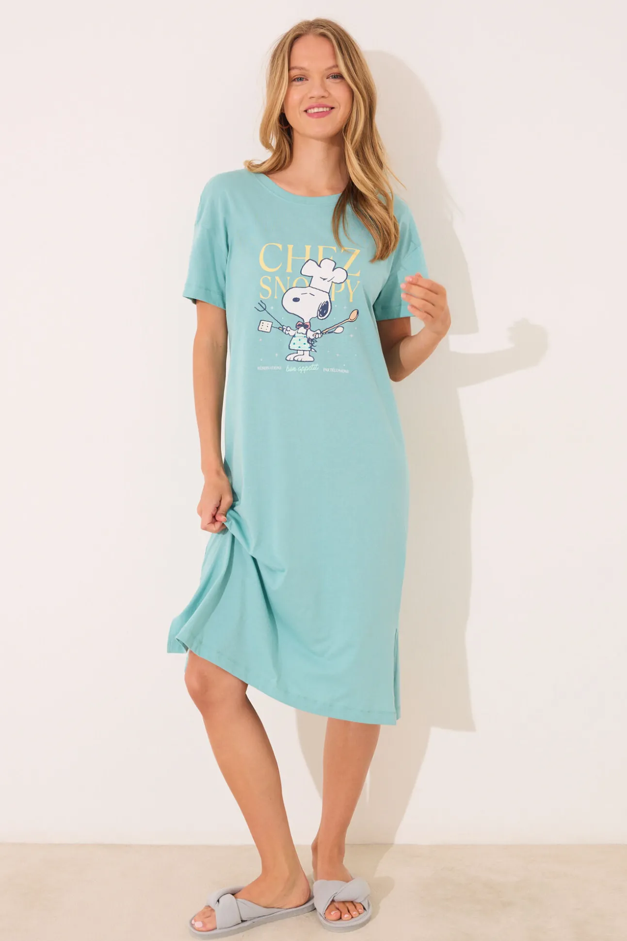 Camisón largo 100% algodón Sebastián verde