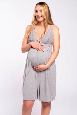 Camisón lencero con encaje lactancia
