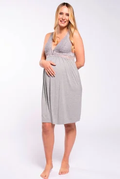 Camisón lencero con encaje lactancia