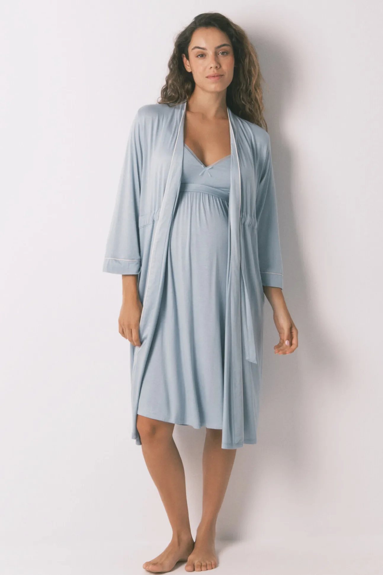 Camisón técnico "maternity" soft touch azul