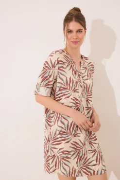 Camisola corta estampado hojas