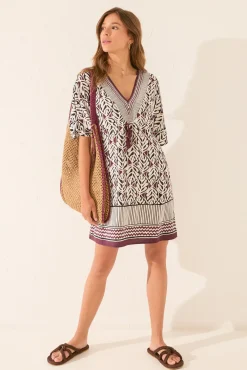 Camisola midi estampado hojas