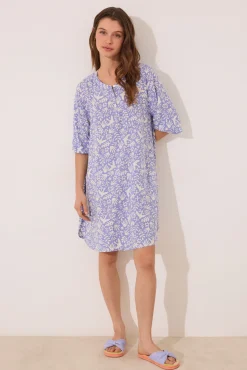 Camisola viscosa lila estampado