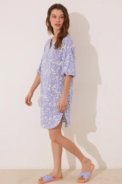 Camisola viscosa lila estampado