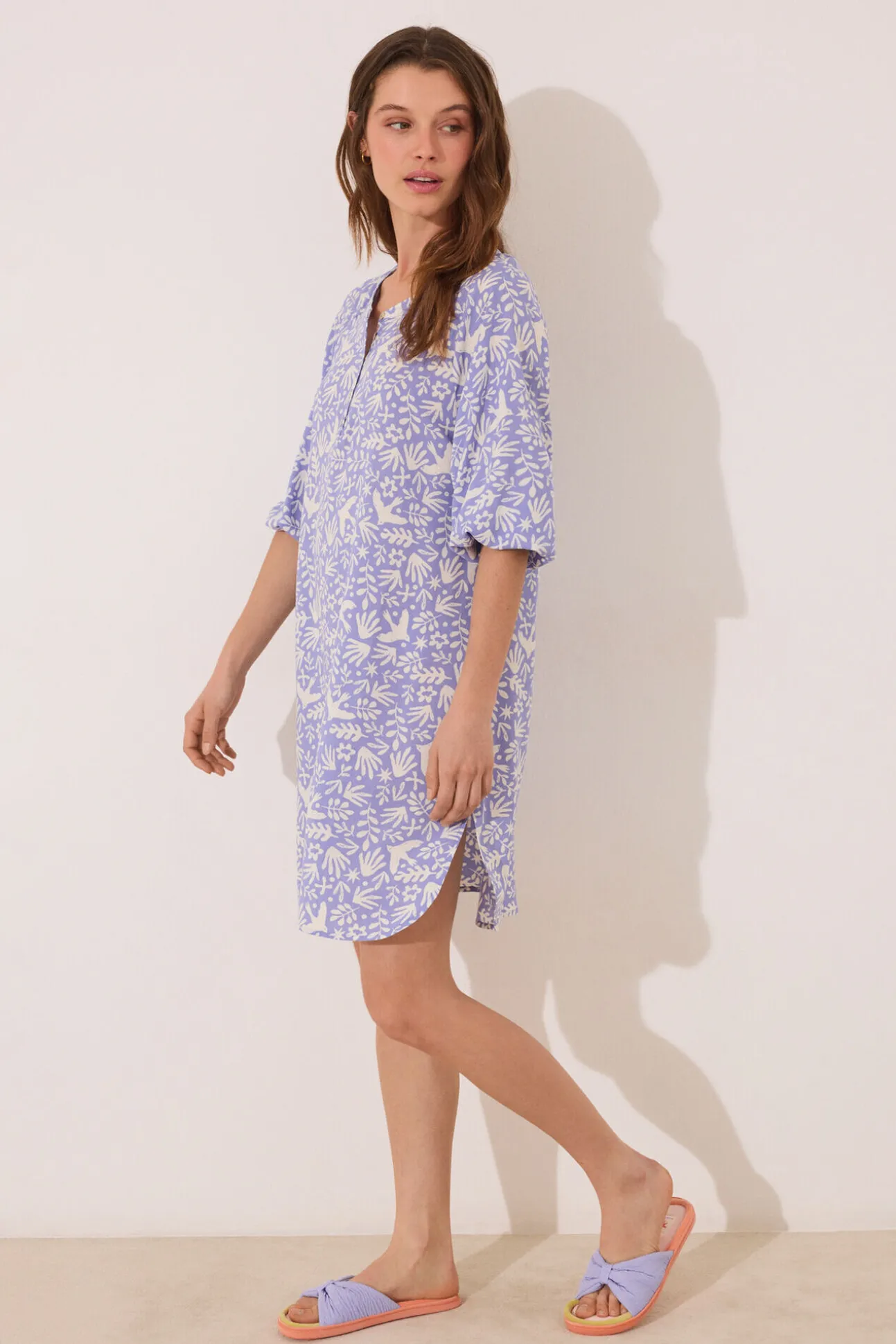 Camisola viscosa lila estampado