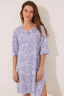 Camisola viscosa lila estampado