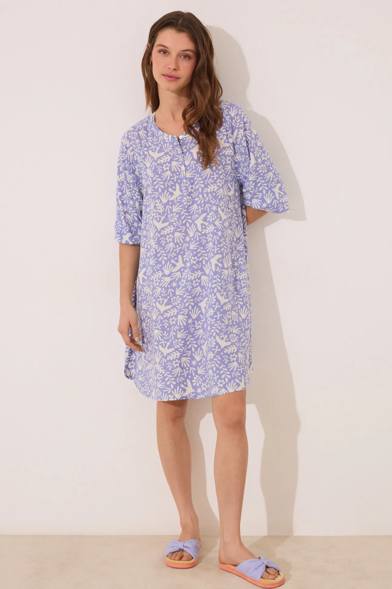 Camisola viscosa lila estampado