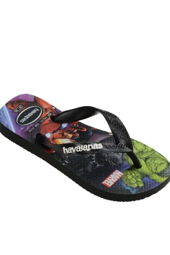 Chanclas Hav. Kids Top Marvel Ii Negro