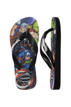 Chanclas Hav. Kids Top Marvel Ii Negro