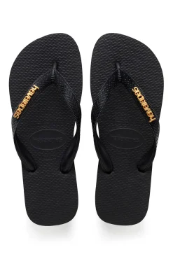 Chanclas Hav. Logo Metallic Negro
