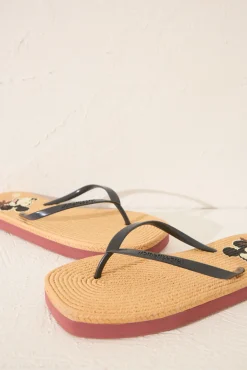 Chanclas plataforma efecto rafia Mickey Mouse