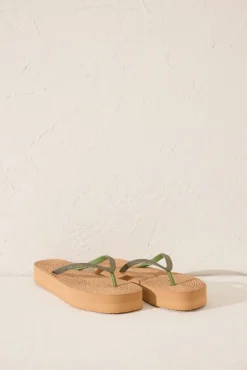 Chanclas plataforma efecto rafia