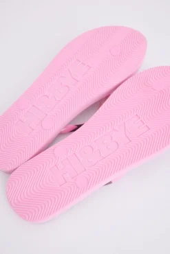 Chanclas print cebra rosa logo