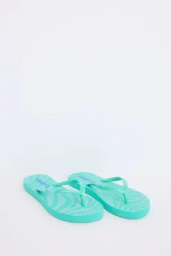 Chanclas print cebra verde logo