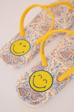 Chanclas SmileyWorld® tiras amarillas