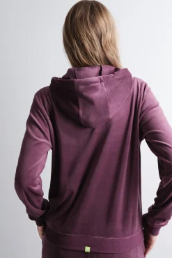 Chaqueta terciopelo cremallera vino