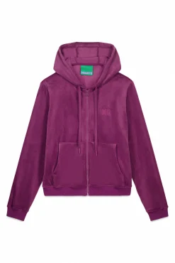 Chaqueta terciopelo cremallera vino