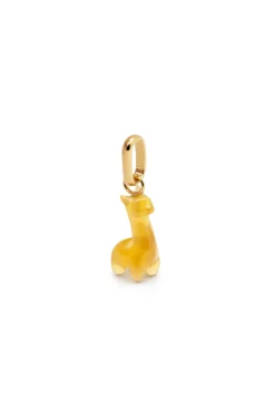 Charm Llama Stone Plata Baño Oro