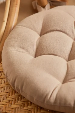 Cojín para silla redondo lavable de algodón piedra Gavema