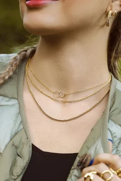 Collar Circles Twist Baño Oro