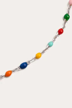 Collar Dots Colors Enamel Plata