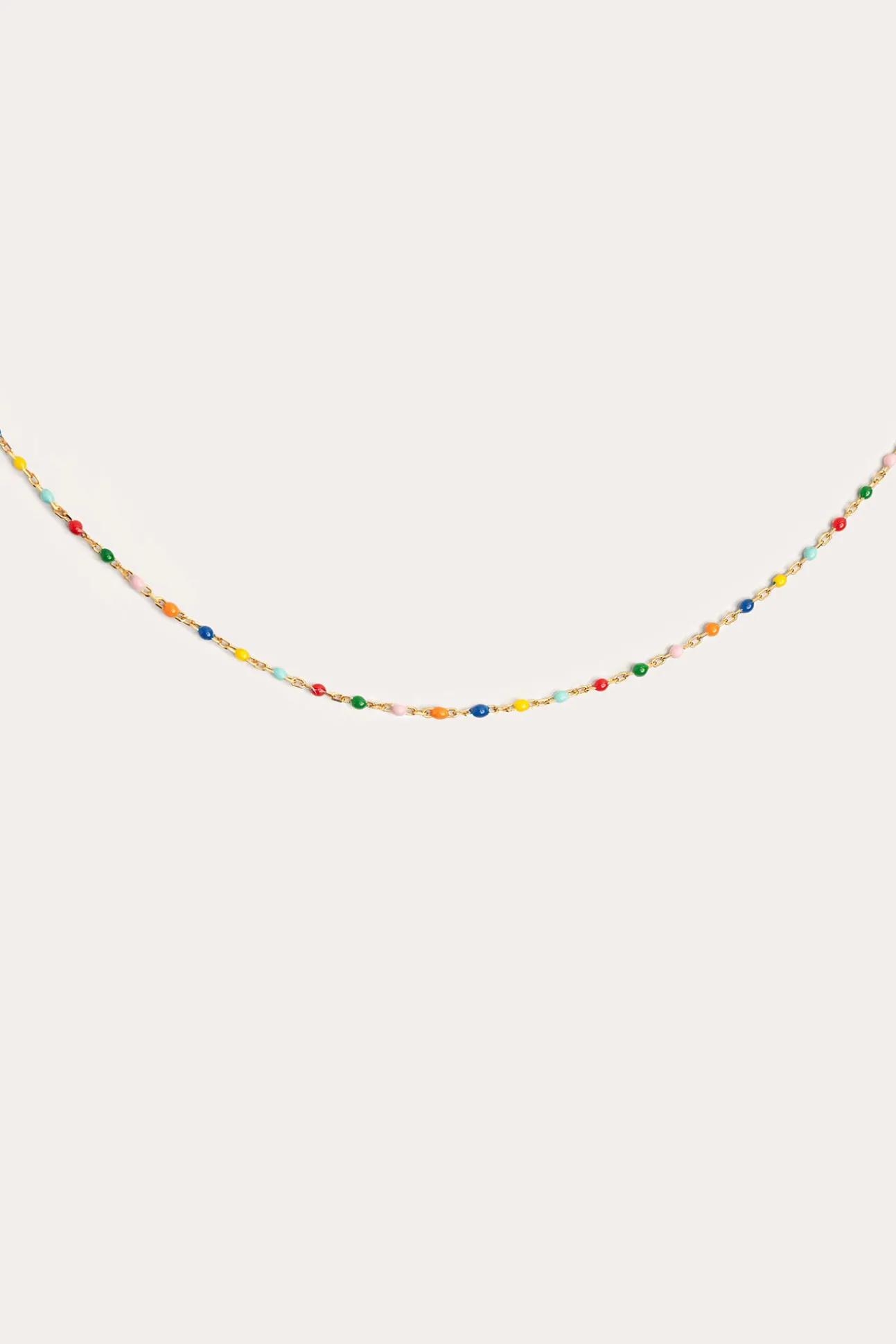Collar Dots Colors Enamel Plata Baño Oro