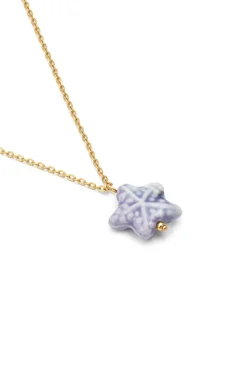 Collar Starfish Blue Acero Baño Oro