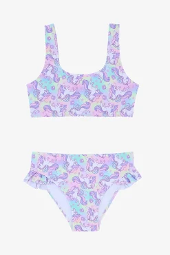 Conjunto de bikini floral volante