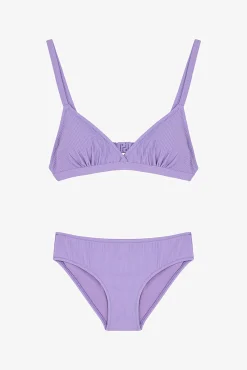 Conjunto de bikini morado brillos