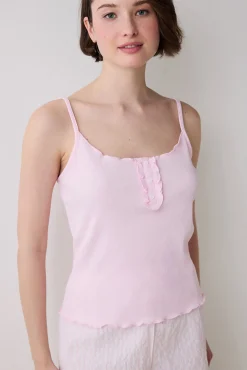 Conjunto de pijama corto rosa cuadros