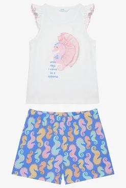 Conjunto de pijama corto print marino