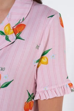 Conjunto de pijama estampado frutas premamá