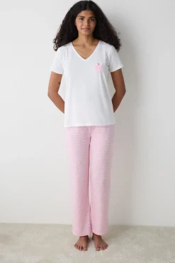 Conjunto de pijama largo rosa
