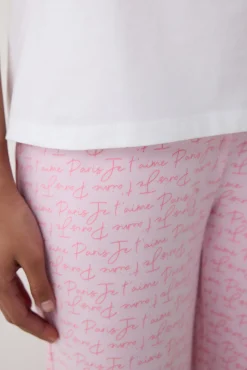 Conjunto de pijama largo rosa