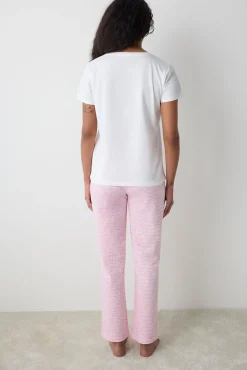 Conjunto de pijama largo rosa