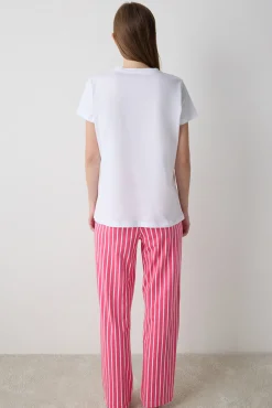Conjunto de pijama largo rayas