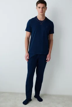 Conjunto de pijama largo navy